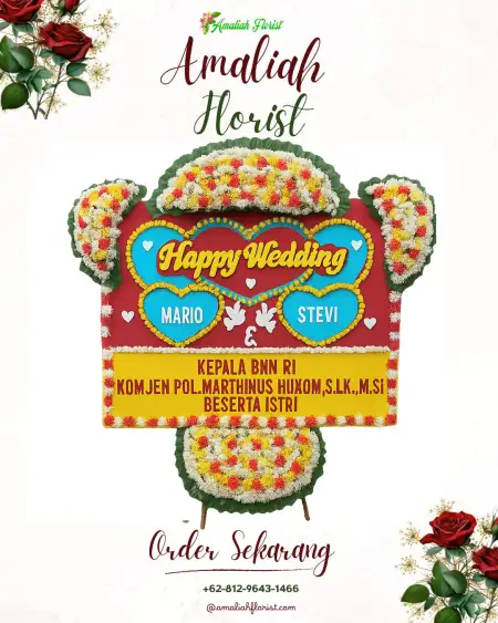Papan Bunga Pernikahan Patra Anyer